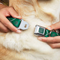Load image into Gallery viewer, SLYTHERIN Crest Full Color Green Seatbelt Buckle Collar - Harry Potter Slytherin Crest Plaid Greens/Gray

