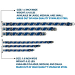RAVENCLAW Crest Full Color Blue Seatbelt Buckle Collar - RAVENCLAW Crest Diagonal Stripe Gray/Blue