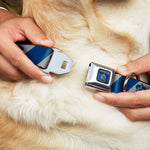 RAVENCLAW Crest Full Color Blue Seatbelt Buckle Collar - RAVENCLAW Crest Diagonal Stripe Gray/Blue
