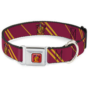 Gryffindor Crest Full Color Seatbelt Buckle Collar - GRYFFINDOR Crest/Stripe Burgundy/Gold