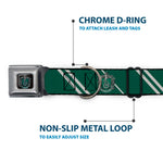 Slytherin Crest Full Color Seatbelt Buckle Collar - Slytherin Crest/Stripe5 Green/Gray