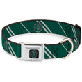Load image into Gallery viewer, Slytherin Crest Full Color Seatbelt Buckle Collar - Slytherin Crest/Stripe5 Green/Gray
