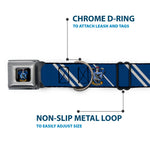 Ravenclaw Crest Full Color Seatbelt Buckle Collar - RAVENCLAW Crest/Stripe Blue/Gray