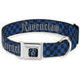 Load image into Gallery viewer, Ravenclaw Crest Full Color Seatbelt Buckle Collar - Harry Potter RAVENCLAW Checker Blues/Grays
