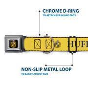 Hufflepuff Crest Full Color Seatbelt Buckle Collar - Harry Potter HUFFLEPUFF & Crest Yellow/Black