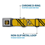 Hufflepuff Crest Full Color Seatbelt Buckle Collar - HUFFLEPUFF Crest/Stripe Yellow/Black