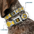 Load image into Gallery viewer, Hufflepuff Crest Full Color Seatbelt Buckle Collar - Harry Potter HUFFLEPUFF/Stars Argyle Plaid Gray/Gold/Browns
