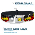 Load image into Gallery viewer, MARVEL COMICS Iron Man Face Full Color Red Yellow Seatbelt Buckle Collar - THE INVINCIBLE IRON MAN Stacked Comic Books/Action Poses
