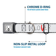 It Chapter Two LOSER/LOVER Full Color White/Black/Red Seatbelt Buckle Collar - It Chapter Two LOSER/LOVER White/Black/Red