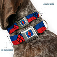 Load image into Gallery viewer, Harley Quinn Diamond Full Color Blue/Black/Red Seatbelt Buckle Collar - Harley Quinn Diamond/Stripe Red/Blue
