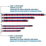 Harley Quinn Diamond Full Color Blue/Black/Red Seatbelt Buckle Collar - Harley Quinn Diamond/Stripe Red/Blue
