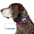 Load image into Gallery viewer, Harley Quinn Diamond Full Color Blue/Black/Red Seatbelt Buckle Collar - Harley Quinn Diamond/Stripe Red/Blue
