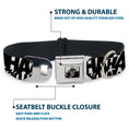 Load image into Gallery viewer, Joker The Killing Joke Holding Head Pose CLOSE-UP Full Color Seatbelt Buckle Collar - Joker's HA HA HA Repeat White/Black
