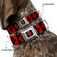 Load image into Gallery viewer, Harley Quinn Diamond Full Color Black Red Seatbelt Buckle Collar - Harley Quinn Diamond Blocks Red/Black Black/Red
