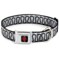 Load image into Gallery viewer, Harley Quinn Diamond Black/Red Seatbelt Buckle Collar - Harley Quinn's Collar Ruffle White/Black
