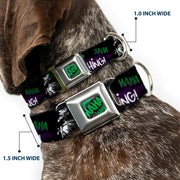 HAHA Stacked Black/Gray/Green Seatbelt Buckle Collar - Joker DIE LAUGHING! HAHA Black/Purple/Green