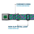 Load image into Gallery viewer, HAHA Stacked Full Color Black/Gray/Green Seatbelt Buckle Collar - Joker HAHAHA Purple/Green
