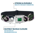 Load image into Gallery viewer, HAHA Stacked Full Color Black/Gray/Green Seatbelt Buckle Collar - The Joker 4-Poses/Joker Card HAHA/Smile/BANG! Grays/Greens/Purples
