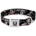 Load image into Gallery viewer, Joker Face Stare Seatbelt Buckle Collar - Joker BRILLIANTLY TWISTED PSYCHO 2-Poses/Cards Black/Grays
