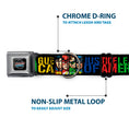Load image into Gallery viewer, JUSTICE LEAGUE OF AMERICA Badge Black/White/Red/Blue Seatbelt Buckle Collar - JUSTICE LEAGUE OF AMERICA w/Superhero Blocks Black/Multi Color
