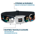 Load image into Gallery viewer, Justice League of America Black Full Color Seatbelt Buckle Collar - Justice League Elite Forces Superheroes
