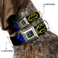 Load image into Gallery viewer, JL Electric Logos Full Color Black/Multi Neon Seatbelt Buckle Collar - Justice League Electric Logos Black/Multi Neon
