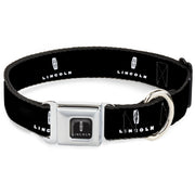 LINCOLN Four Point Star Emblem and Text Full Color Black/White Seatbelt Buckle Collar - LINCOLN Four Point Star Emblem and Text Black/White