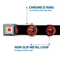 Load image into Gallery viewer, Looney Tunes Logo Full Color White Seatbelt Buckle Collar - Looney Tunes Characters Bullseye Pose Black
