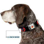 Looney Tunes Logo Full Color White Seatbelt Buckle Collar - Looney Tunes Characters Bullseye Pose Black