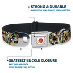 Looney Tunes Logo White Seatbelt Buckle Collar - Looney Tunes 6-Character Stacked Collage4
