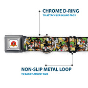 Looney Tunes Logo White Seatbelt Buckle Collar - Looney Tunes 6-Character Stacked Collage4