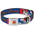 Load image into Gallery viewer, Looney Tunes Logo Full Color White Seatbelt Buckle Collar - BUGS BUNNY w/Bugs Poses Blue
