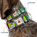 Load image into Gallery viewer, Looney Tunes Logo Full Color White Seatbelt Buckle Collar - Bugs Bunny Expression Blocks Multi Color
