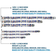 Looney Tunes Logo Full Color White Seatbelt Buckle Collar - Bugs Bunny CLOSE-UP Poses Blue