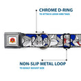 Load image into Gallery viewer, Looney Tunes Logo Full Color White Seatbelt Buckle Collar - Bugs Bunny CLOSE-UP Poses Blue
