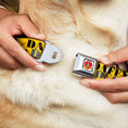 Load image into Gallery viewer, Looney Tunes Logo Full Color White Seatbelt Buckle Collar - DAFFY DUCK w/Poses Yellow/Black

