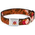 Load image into Gallery viewer, Looney Tunes Logo Full Color White Seatbelt Buckle Collar - ELMER FUDD w/Poses Browns
