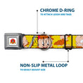 Load image into Gallery viewer, Looney Tunes Logo Full Color White Seatbelt Buckle Collar - Elmer Fudd Expressions Yellow
