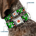 Load image into Gallery viewer, Looney Tunes Logo Full Color White Seatbelt Buckle Collar - MARVIN THE MARTIAN w/Poses White/Green
