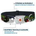 Load image into Gallery viewer, Looney Tunes Logo White Seatbelt Buckle Collar - Marvin the Martian 4-Poses Galaxy

