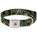 Load image into Gallery viewer, Looney Tunes Logo White Seatbelt Buckle Collar - Marvin the Martian 4-Poses Galaxy
