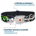 Load image into Gallery viewer, Looney Tunes Logo White Seatbelt Buckle Collar - Marvin the Martian Expressions Stacked White/Black/Green/Gold

