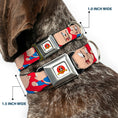 Load image into Gallery viewer, Looney Tunes Logo Full Color White Seatbelt Buckle Collar - Porky Pig Expressions Red
