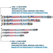 Looney Tunes Logo White Seatbelt Buckle Collar - MEEP MEEP!! w/Road Runner Poses Baby Blue