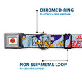 Load image into Gallery viewer, Looney Tunes Logo White Seatbelt Buckle Collar - MEEP MEEP!! w/Road Runner Poses Baby Blue
