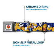 Looney Tunes Logo White Seatbelt Buckle Collar - Road Runner Expressions Stacked