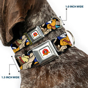Looney Tunes Logo White Seatbelt Buckle Collar - Road Runner/Wile E. Coyote Expressions Stacked Black