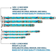 Looney Tunes Logo White Seatbelt Buckle Collar - Road Runner/Wile E. Coyote Scene2 Desert