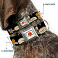 Load image into Gallery viewer, Looney Tunes Logo White Seatbelt Buckle Collar - Road Runner/Wile E. Coyote Expressions CLOSE-UP Black
