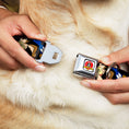 Load image into Gallery viewer, Looney Tunes Logo White Seatbelt Buckle Collar - Road Runner/Wile E. Coyote Expressions CLOSE-UP Black
